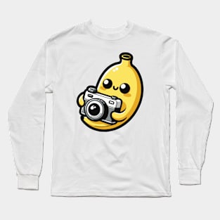 Banana-rama Photography - Cute banana taking picture Long Sleeve T-Shirt